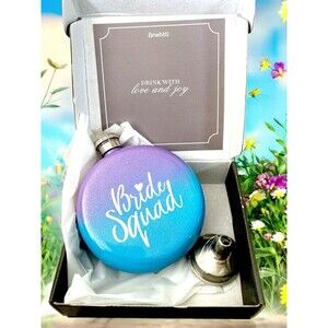 Bride Squad Hip Flask Violet & Blue Ombre 5oz Wedding Party Gift Bachelorette